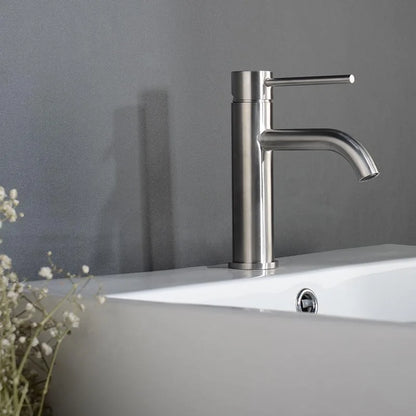 Brushed Rose Gold Bathroom Sink Faucet Deck Mounted