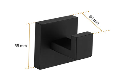 Black Bathroom Stainless Steel Wall Rack Towel Rack