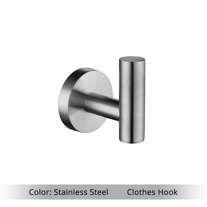 Bathroom Hardware Kit Brushed Stainless Steel Round Wall