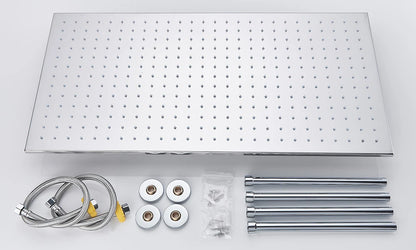 Rozin Led Matte Black Shower Head 40 80cm