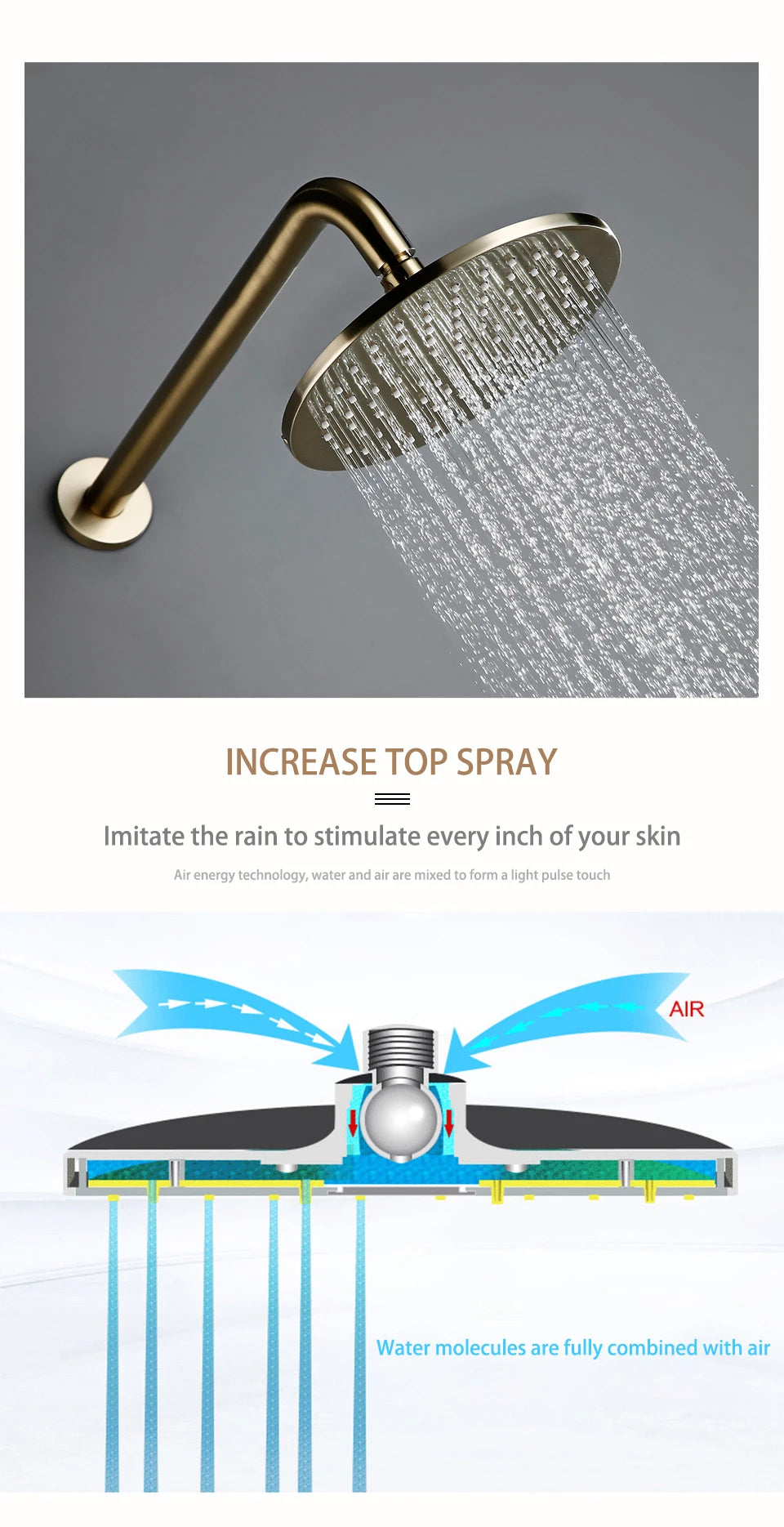 Shower System Wall Mount Bathroom Bath Faucet Brass