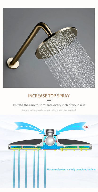 Shower System Wall Mount Bathroom Bath Faucet Brass