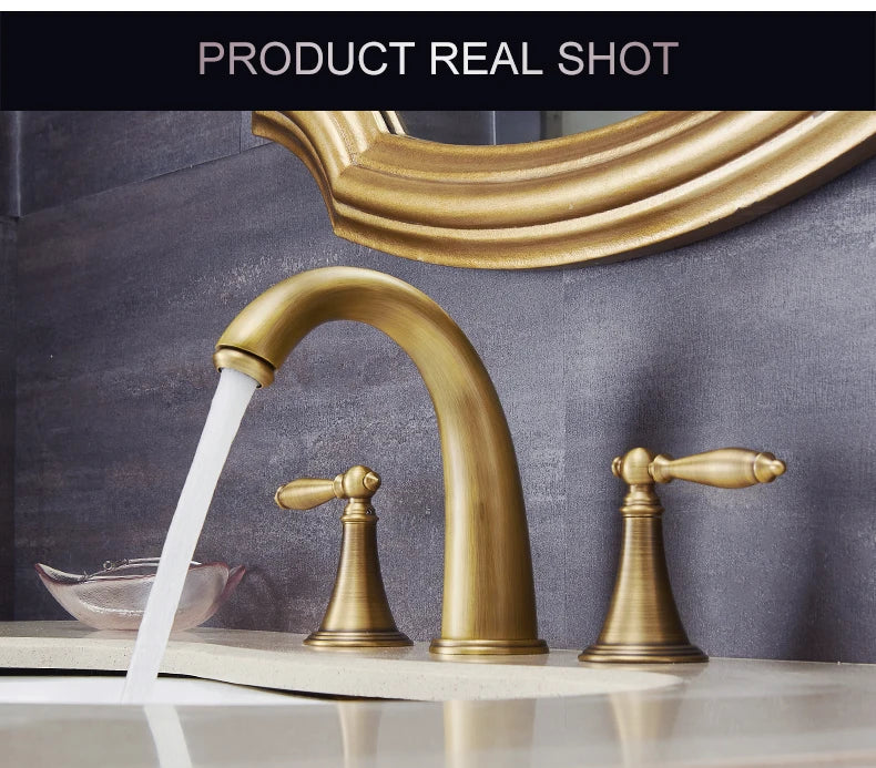 Ellen Antique Bronze Bath Sink Faucet Double Handle