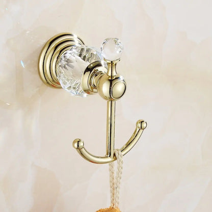 Pieces Chrome Gold Polished Bathroom Sets Brass&Crystal Towel