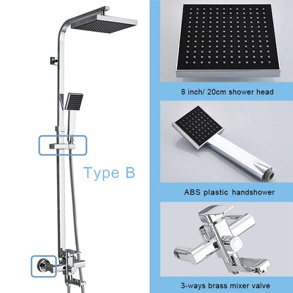Matte Black Bathroom Shower Faucet 8/10/12inch Wall Mount