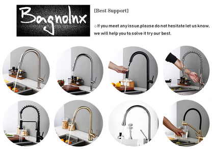 Gunmetal Faucet Pull Down Sprayer Handle Hole Pull