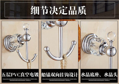 Brass Shower Shelf Toilet Paper Holder Silver Crystal