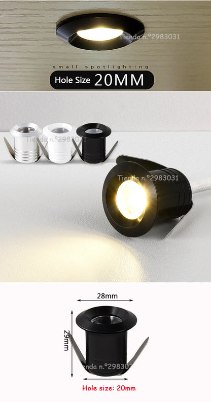 10 1w 3w Led Recessed Cabinet Mini Spot
