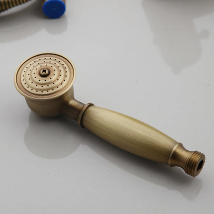 Antique Brass Bathroom Hand Shower Head Inch Round