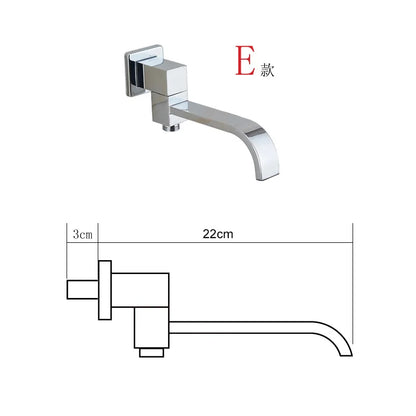 Becola Wall Mounted Faucet Spout Square Round Brass