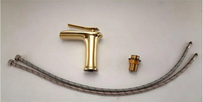 Basin Faucet Gold Waterfall Faucet Brass Bathroom Faucet