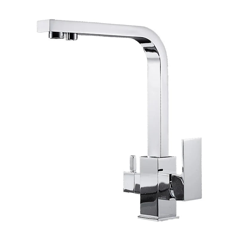 Contemporary Brass Matte Black Square 3-Way Purified Sink