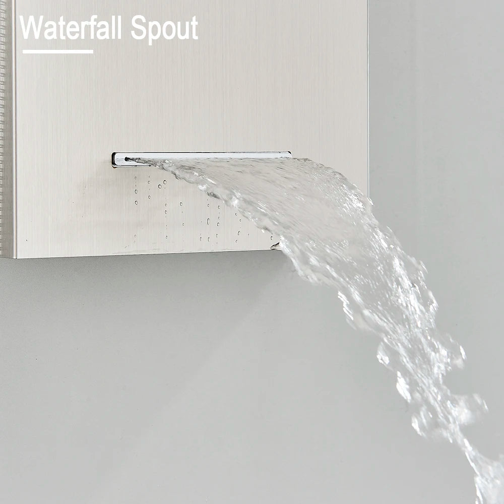 Led Light Shower Panel Waterfall Rain Digital Display