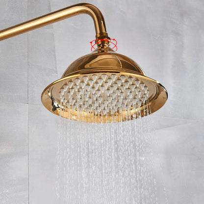 Gold Shower Faucet Bath Shower Mixer Tap Rainfall