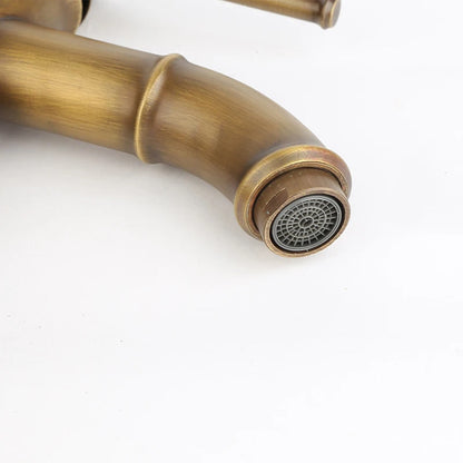 Bathroom Basin Faucet Antique Brass Bamboo Shape Faucet