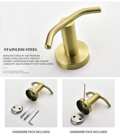 Bathroom Hardware Brushed Gold Toilet Brush Holder Robe
