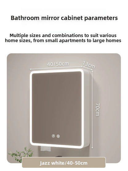 Smart Corner Round Space Aluminum Mirror Cabinet Wall