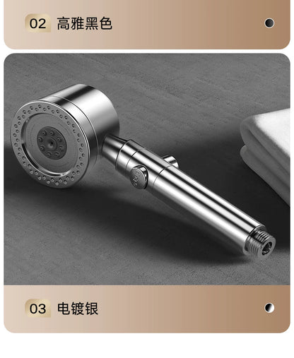 Large Panel Black High Pressure Shower Head Modes