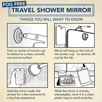 Shower Bath Mirror Bathroom Acrylic Shaving Makeup Mirrors