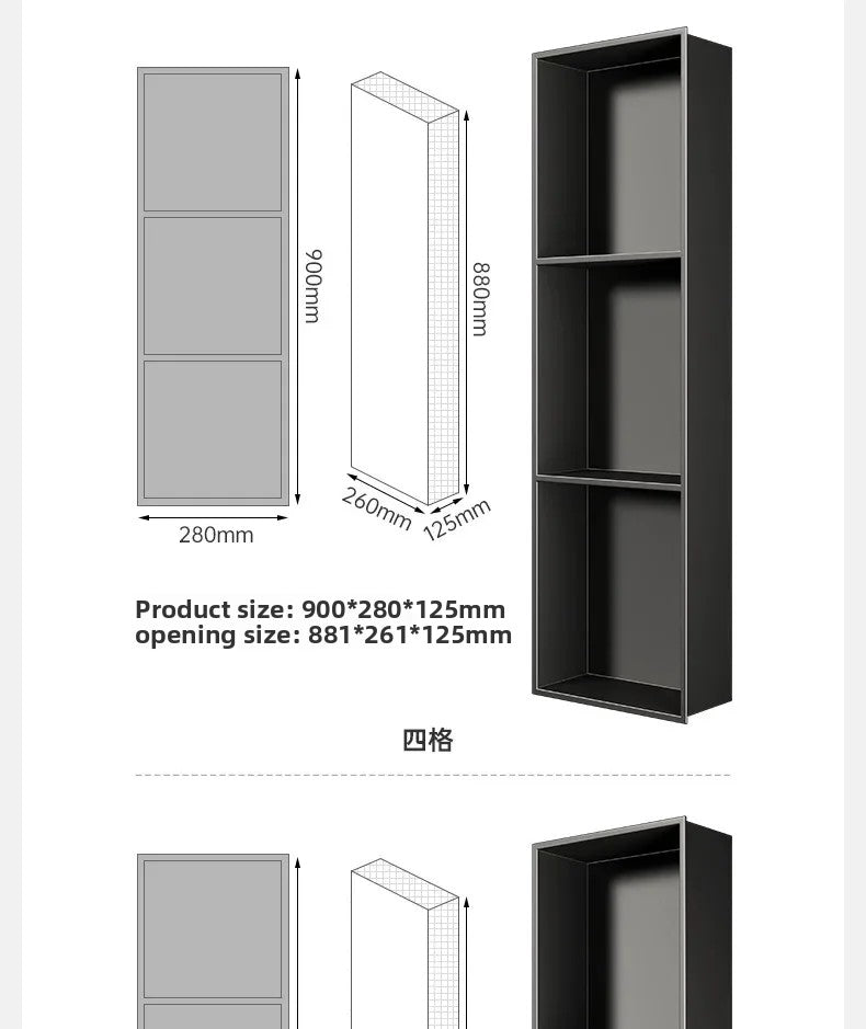 Stainless Steel Niche Bathroom Shelf-Embedded Tv Cabinet Style