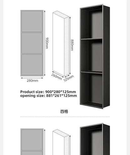 Stainless Steel Niche Bathroom Shelf-Embedded Tv Cabinet Style