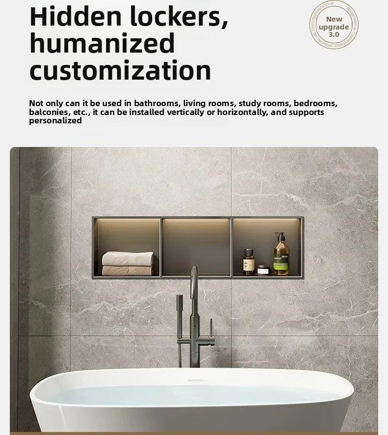 Stainless Steel Niche Bathroom Shelf-Embedded Tv Cabinet Style