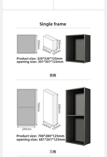Stainless Steel Niche Bathroom Shelf-Embedded Tv Cabinet Style