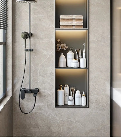 Stainless Steel Niche Bathroom Shelf-Embedded Tv Cabinet Style