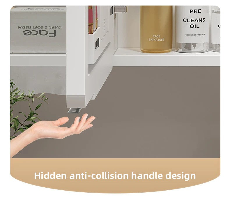 Smart Corner Round Space Aluminum Mirror Cabinet Wall