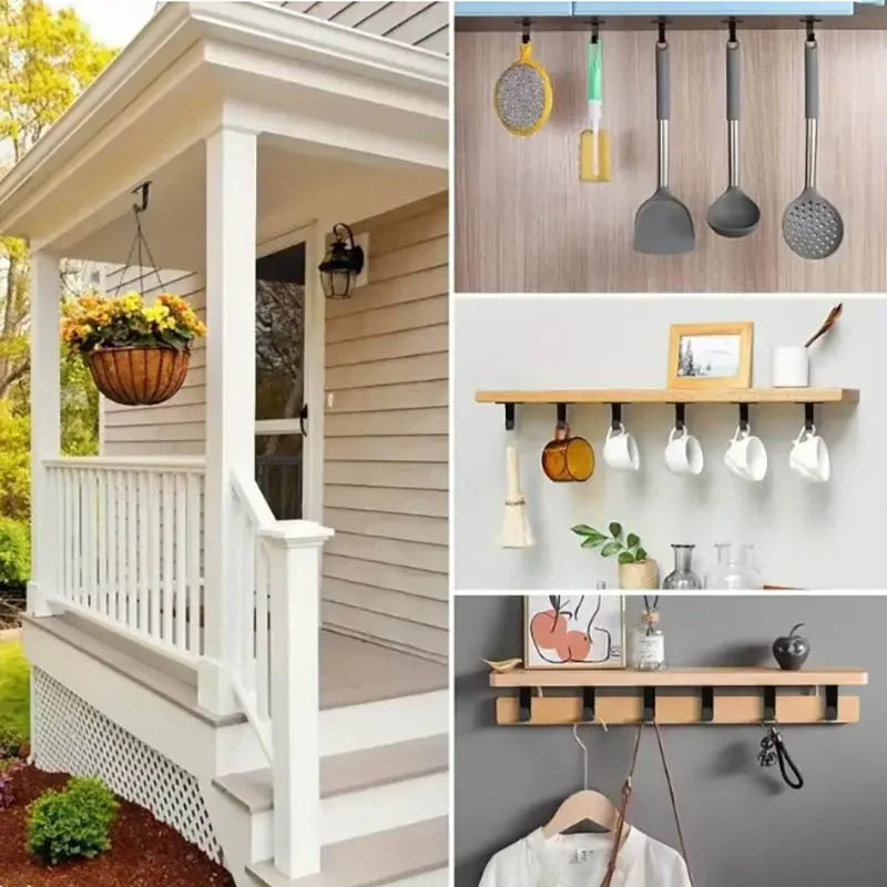 5pcs Bedroom Stainless Steel Screw Mounted Ceiling Hooks
