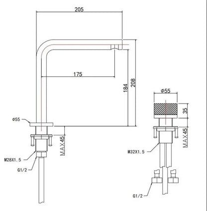 Brushed Rose Gold Basin Faucet Bathroom Bathtub Faucet