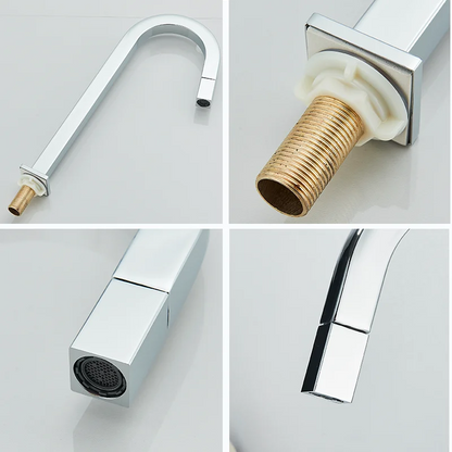 Chrome Cold Water Faucet Brass Rotating Out Water