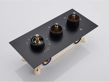 Brushed Gold Thermostatic Shower Mixer Valve Brass 3-Ways