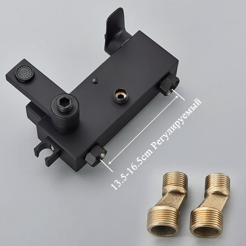 Black Smart Thermostatic Shower Faucet Bathroom Intelligent