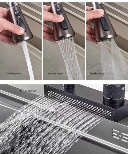 Popular Waterfall Faucet 304 Stainless Steel Cold Rainfall