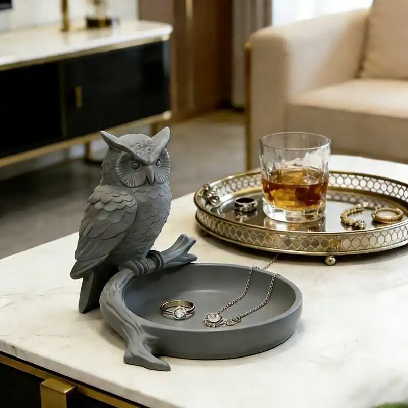 1pc Owl Jewelry Tray Ring Dish Necklace Holder