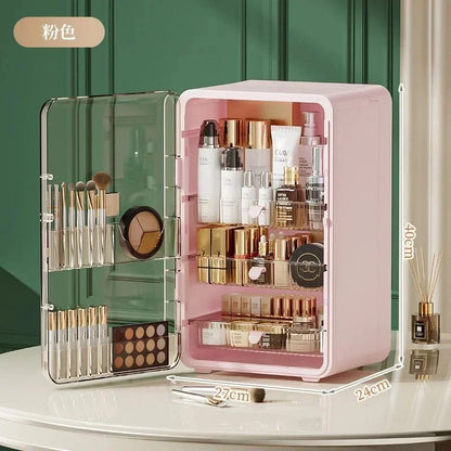 Large Clear Makeup Organizer Dustproof Design Cosmetic Storage