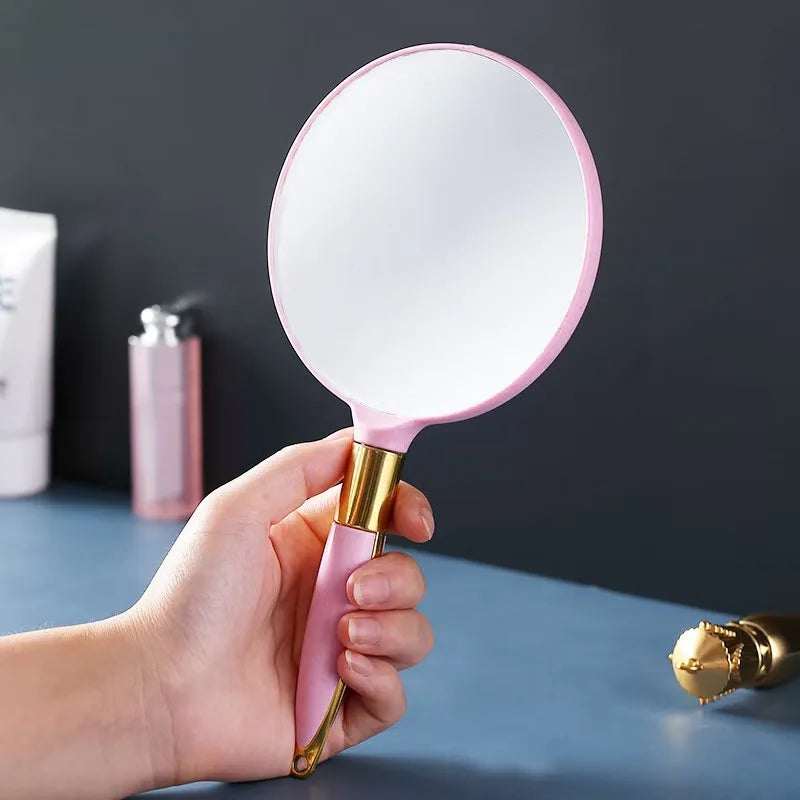 Lady Handheld Makeup Mirror Cosmetic Retro Mirror Spa