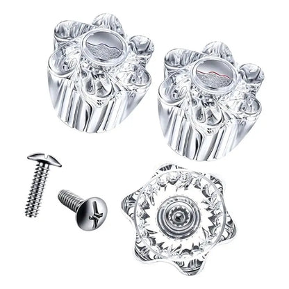 Shower Faucet Handle Replacement Knobs Pair Clear Acrylic