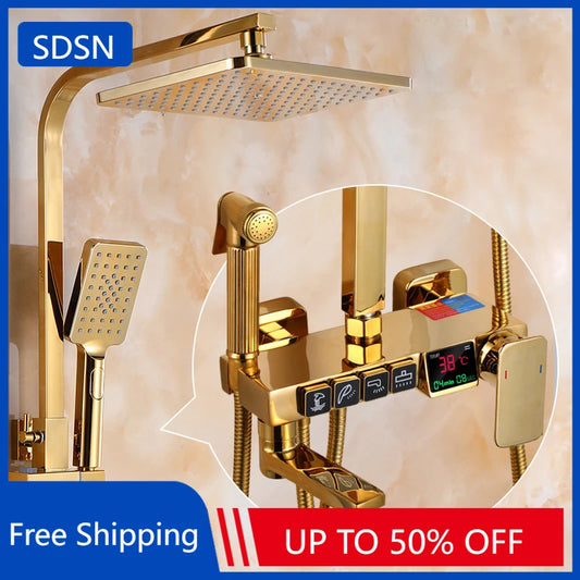 Sdsn Thermostatic Digital Bathroom Shower System Inch Rainfall