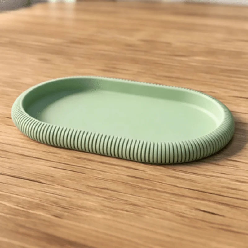 Oval Storage Tray Decorative Organizer Plate Anti-Slip Desktop