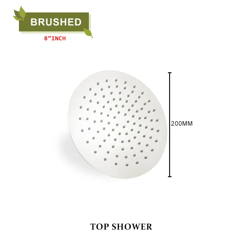 Round Stainless Steel Slim 8/10/12 Inch Large Rain