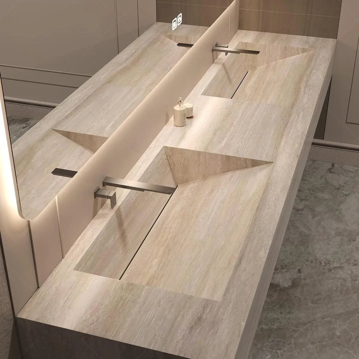Any Size Custom Marble Seamless Stone Vanity Customizable