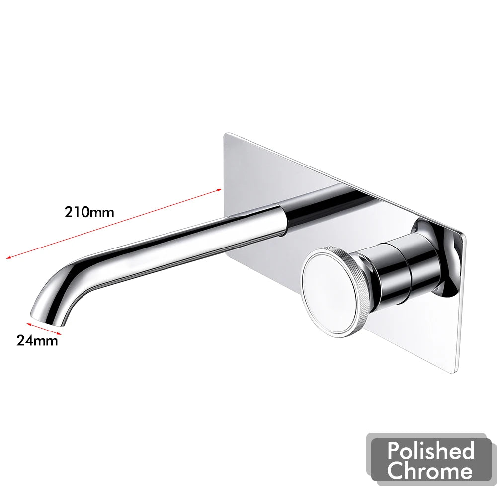 Brushed Gold Basin Faucet Recessed Control Switch Tap