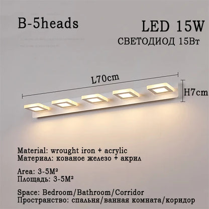 Led Bathroom Mirror Wall Lamp Vanity Light Waterproof