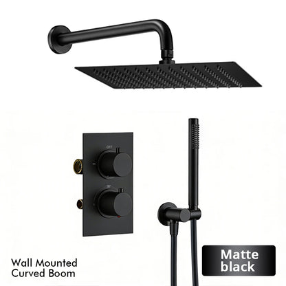 Bathroom Faucet Dial Way Brushed Gold Thermostat Shower