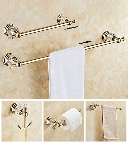 Ellen Golden Crystal Bathroom Hardware Adjust Towel Rack