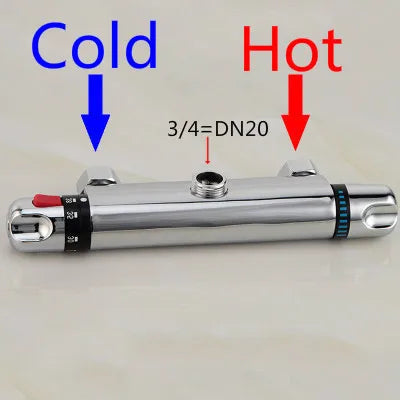 Brass Intelligent Thermostatic Shower Faucet Concealed Cold Water