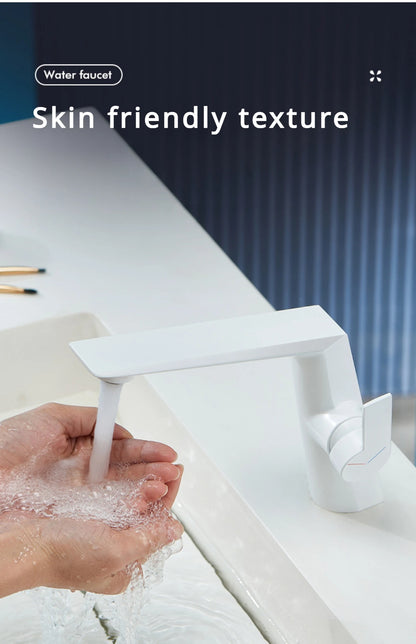 Brass Main Sink Faucet White Bathroom Cold Sink