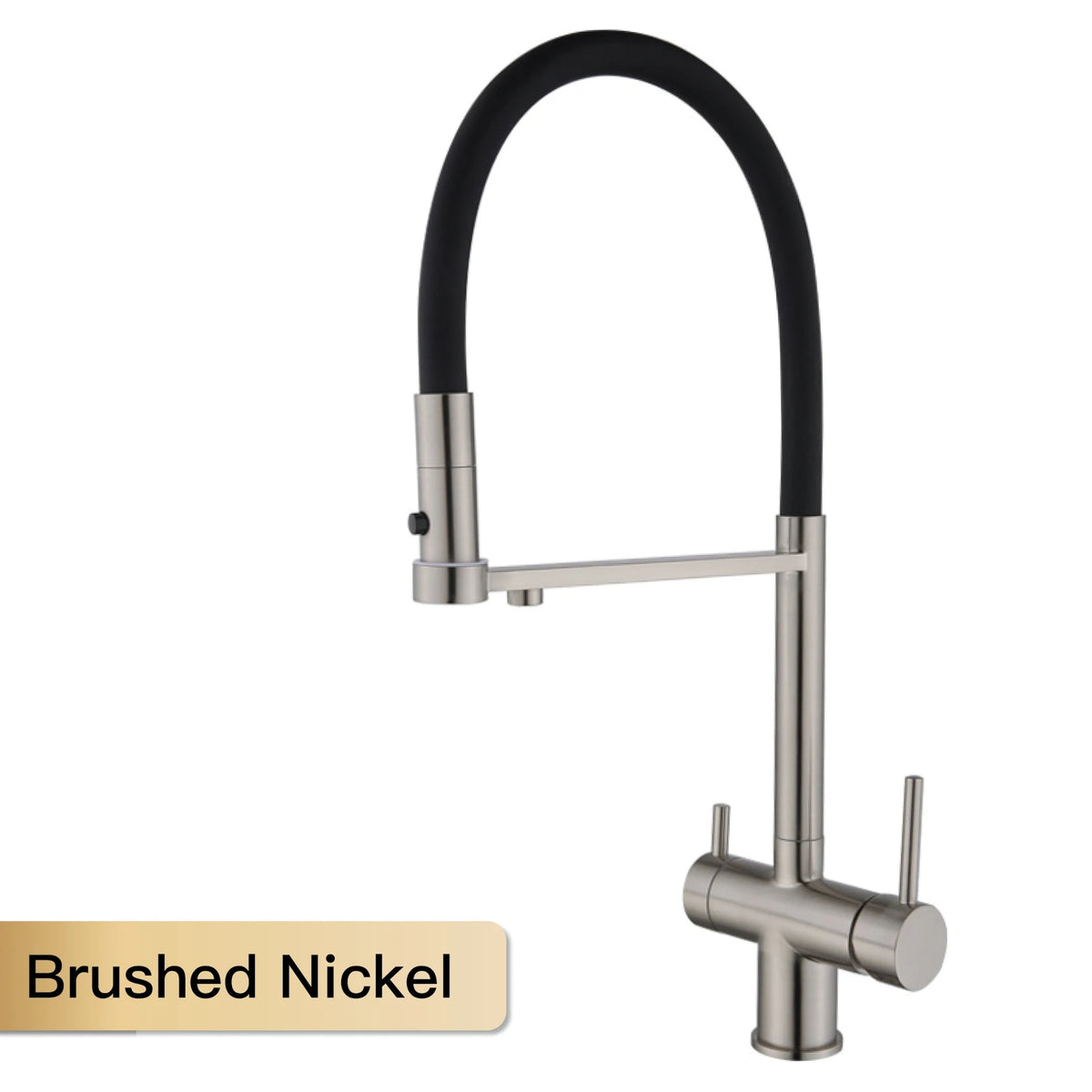 Modern Brushed Gold Brass Faucet Water Filtration Design